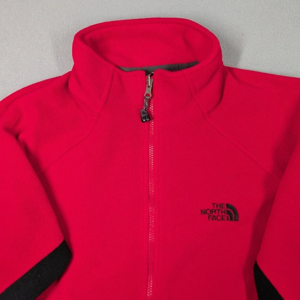 The North Face Jacket‎ Men's M Red Black Fleece Full Zip Outdoor Logo